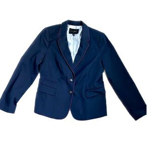 Banana Republic Navy Blue Blazer with Magenta Piping